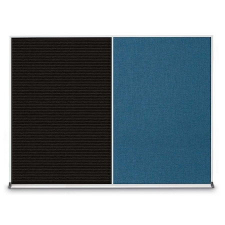 United Visual Products Triple Door Radius Corkboard, 96"X48", B UV8006-BRONZE-BLACK
